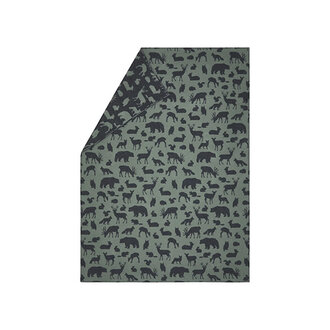 Sylt Throw "Forest Animals" - Green