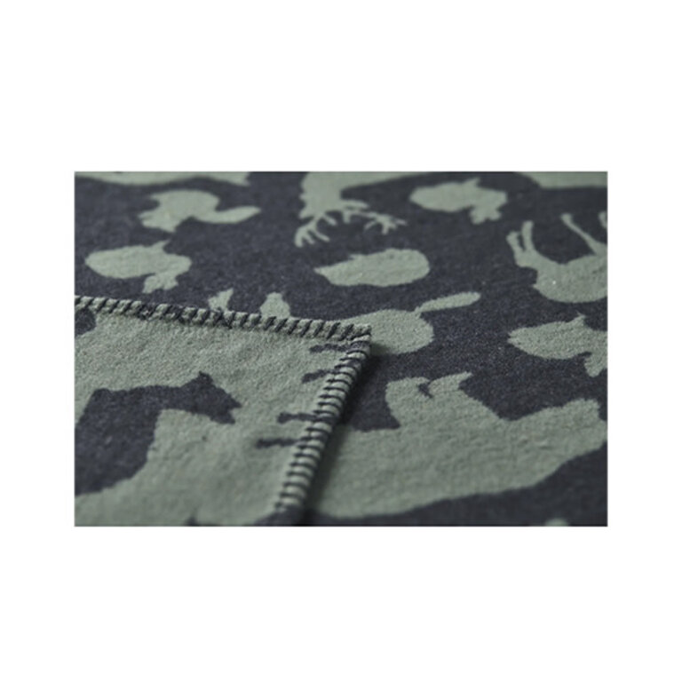 Sylt Throw "Forest Animals" - Green