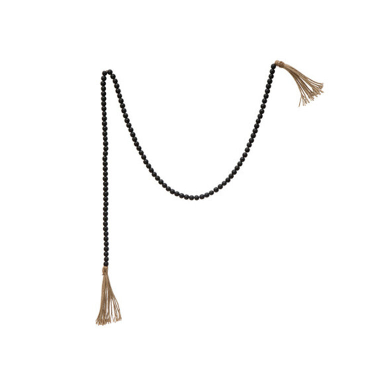 Guirlande de perle en bois et jute