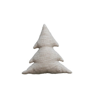 Fir Tree Cushion - White/Gold