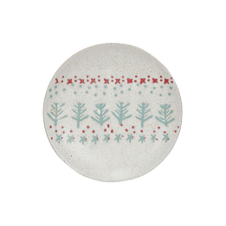 Assiette imprimé vintage - Turquoise