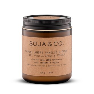 SOJA&CO Candle - Fir, Vanilla Amber + Tobacco