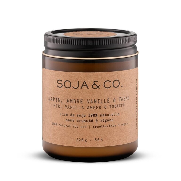 SOJA&CO Candle - Fir, Vanilla Amber + Tobacco