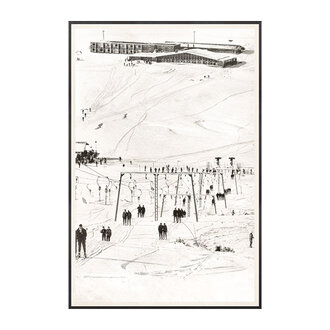 Celadon Art Frame "Ski Vacation IV, C. 1960"