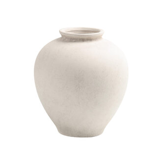 White Terracotta Vase - 11.75"