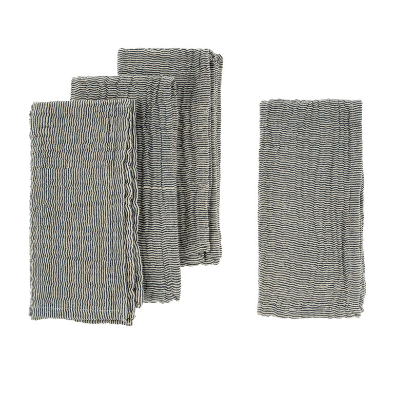 Serviette de table double rayures