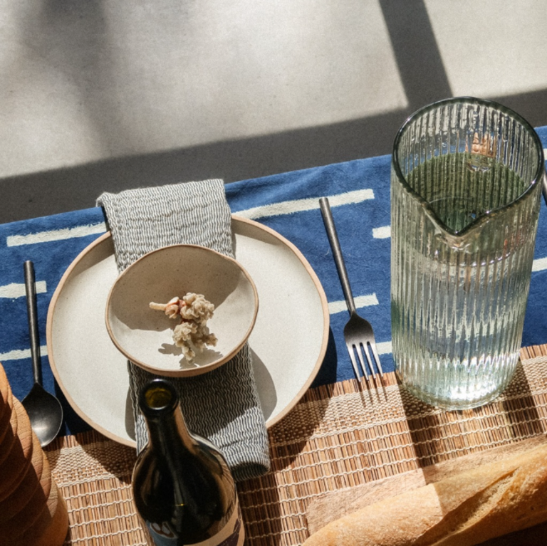 Serviette de table double rayures