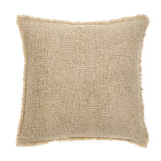 Fringed Boucle Pillow - Light Sand