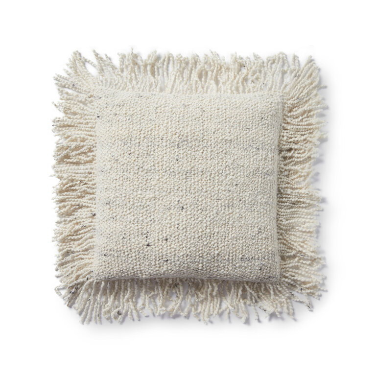 Loloi Rugs Coussin Bondi à franges - Ivoire - 18"