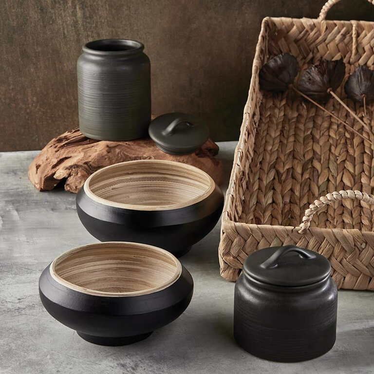 47th & Main Stoneware container with lid