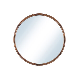 Moe's Home Round Maggot Mirror - Walnut