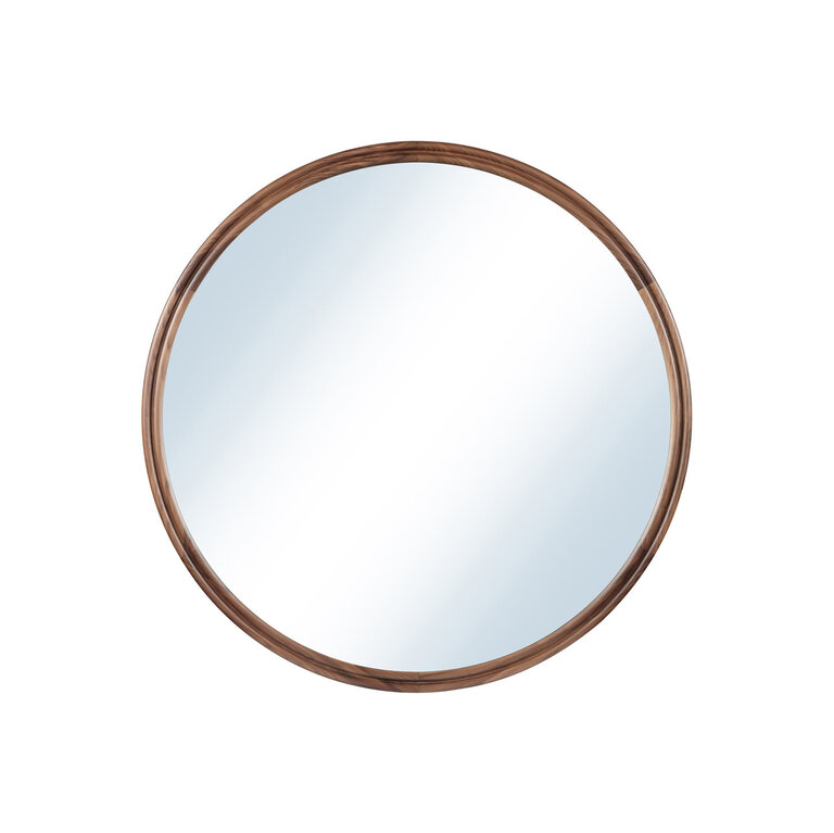Moe's Home Round Maggot Mirror - Walnut