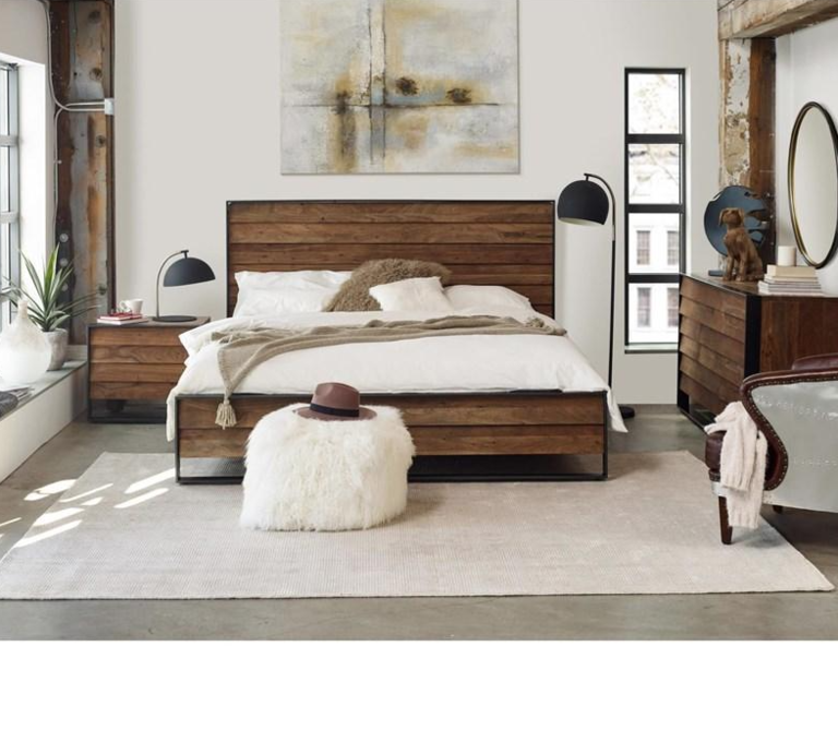 Moe's Home Pouf en fourrure d'Agneau