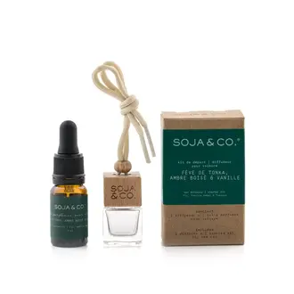 SOJA&CO SOJA&CO - Diffuseur pour voiture - Fève de tonka, Ambre boisé + Vanille