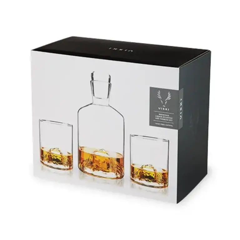 Viski Mountain Decanter and Glasses Set