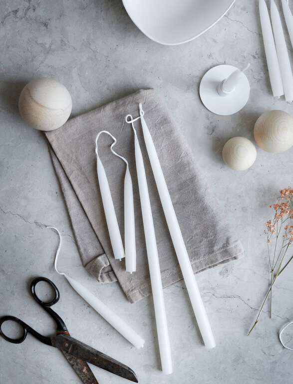 Set of 2 Danish Candles 14" - White