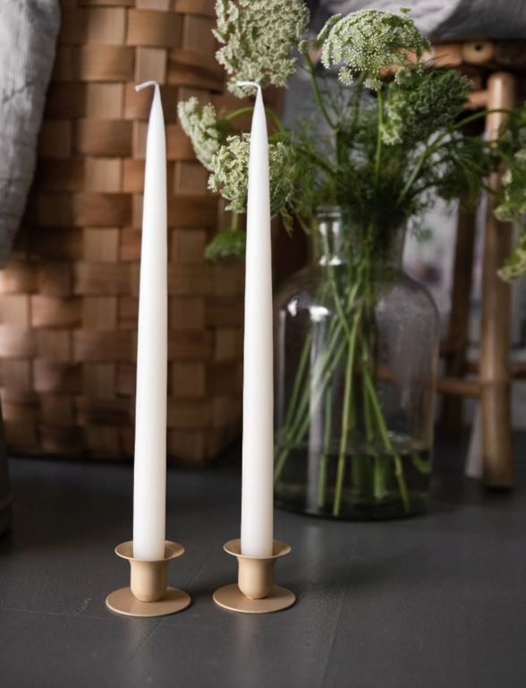 Set of 2 Danish Candles 14" - Off-white
