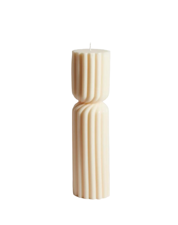 Ribbed Hourglass Pillar Candle