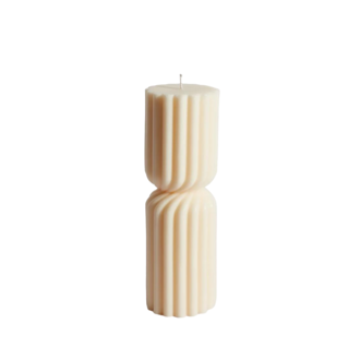 Ribbed Hourglass Pillar Candle