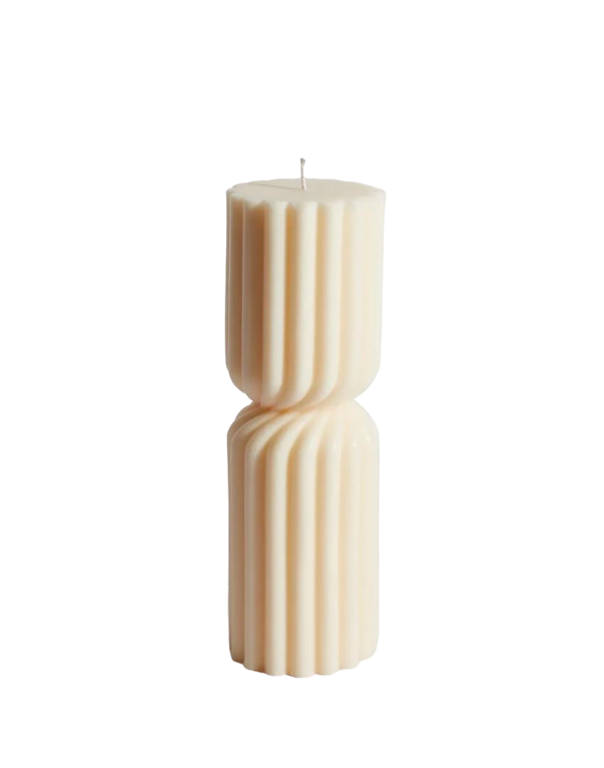 Ribbed Hourglass Pillar Candle