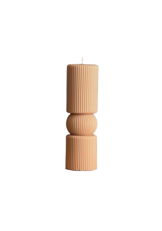 Roman Ribbed Pillar Candle