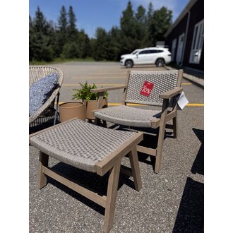 Outdoor armchair and ottoman set