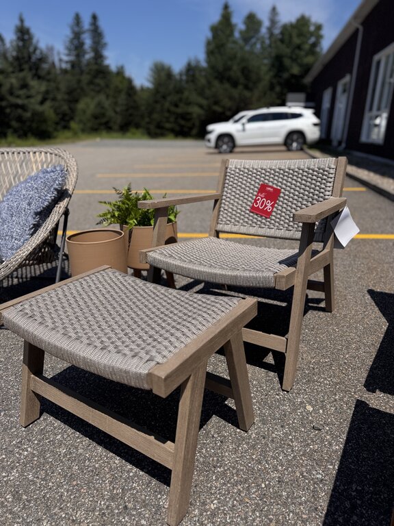 Outdoor armchair and ottoman set