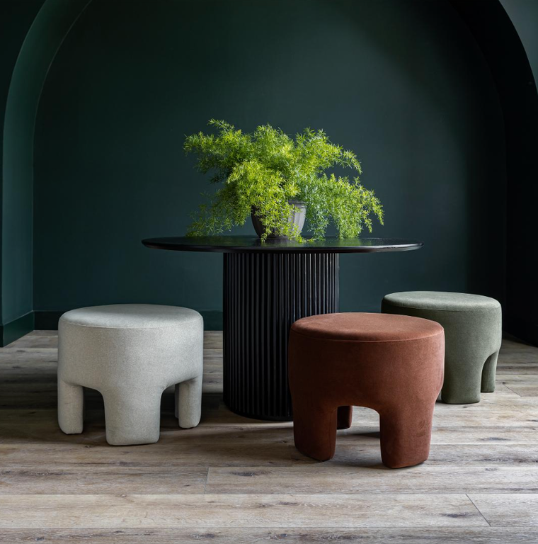 Ginger Ottoman - Velvet Chestnut