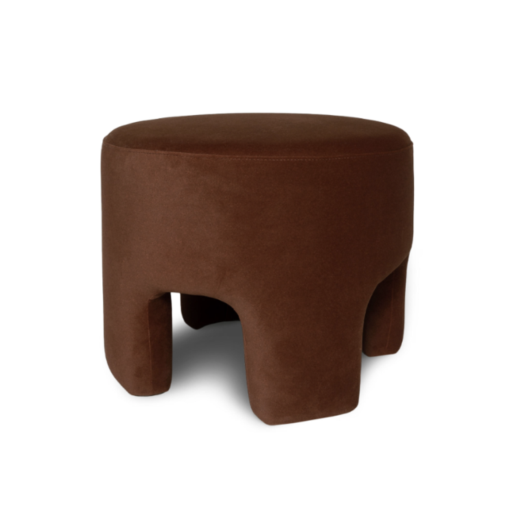 Ginger Ottoman - Velvet Chestnut