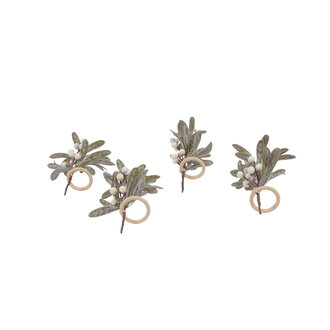 Set of 4 Mistletoe Napkin Rings