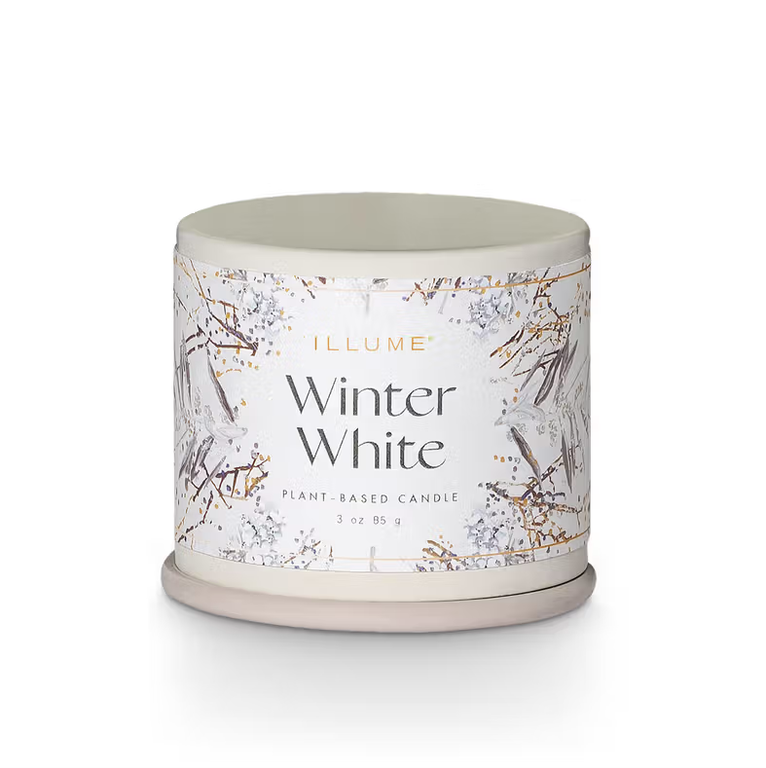 Winter White Tin Candle