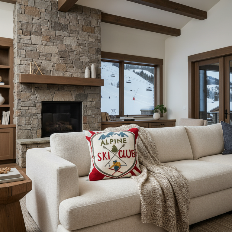 Coussin "Alpine Ski Club"