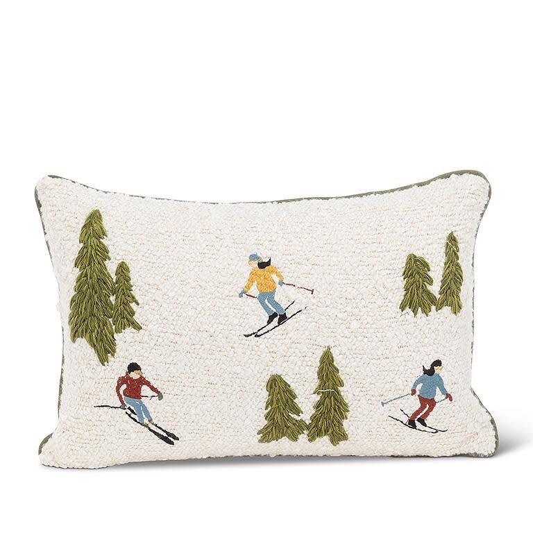 Coussin Bouclé Scène de Ski