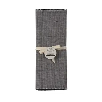 Set of 4 ribbed cotton placemats - Black