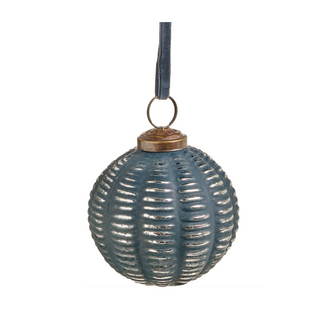 Grey Velvet Ball Ornament