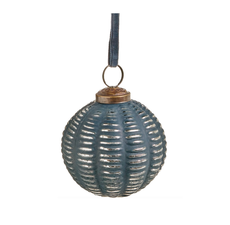 Ornement boule Bleu Velour