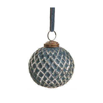 Ornement boule Côte Gris Velour