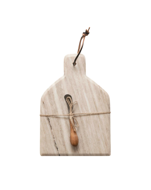 Marble Cheese Board - With Knife
