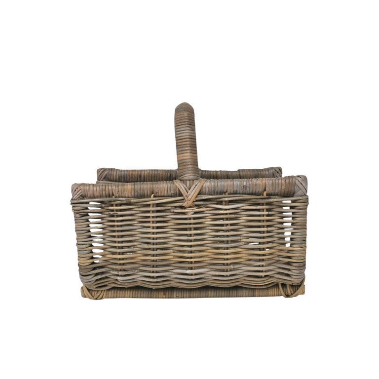 Log basket with handles