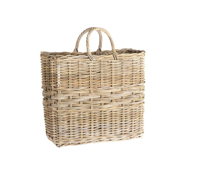 Panier de rotin rectangulaire haut