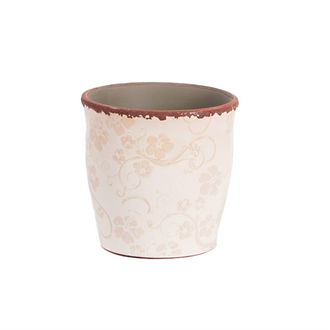 Floral Pot - Cream