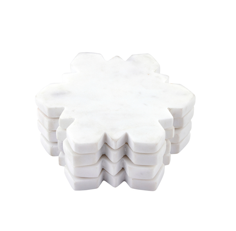 Santa Barbara Design Studio Sous-Verres en Marble "Snowflake"