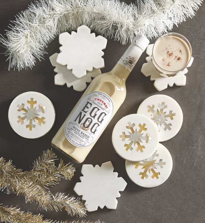 Santa Barbara Design Studio Sous-Verres en Marble "Snowflake"