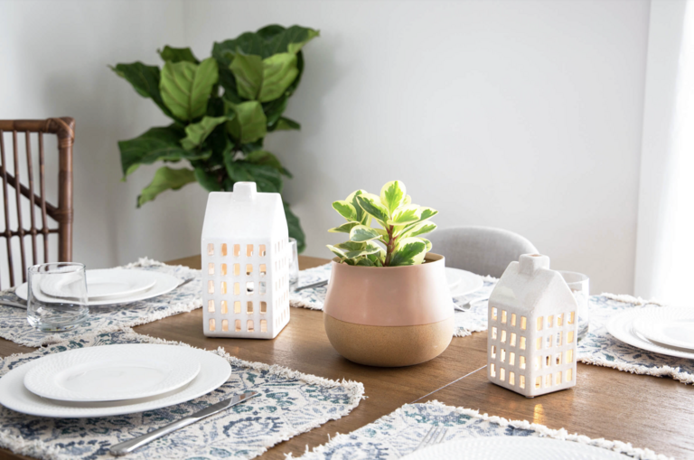 Ceramic candle holder house