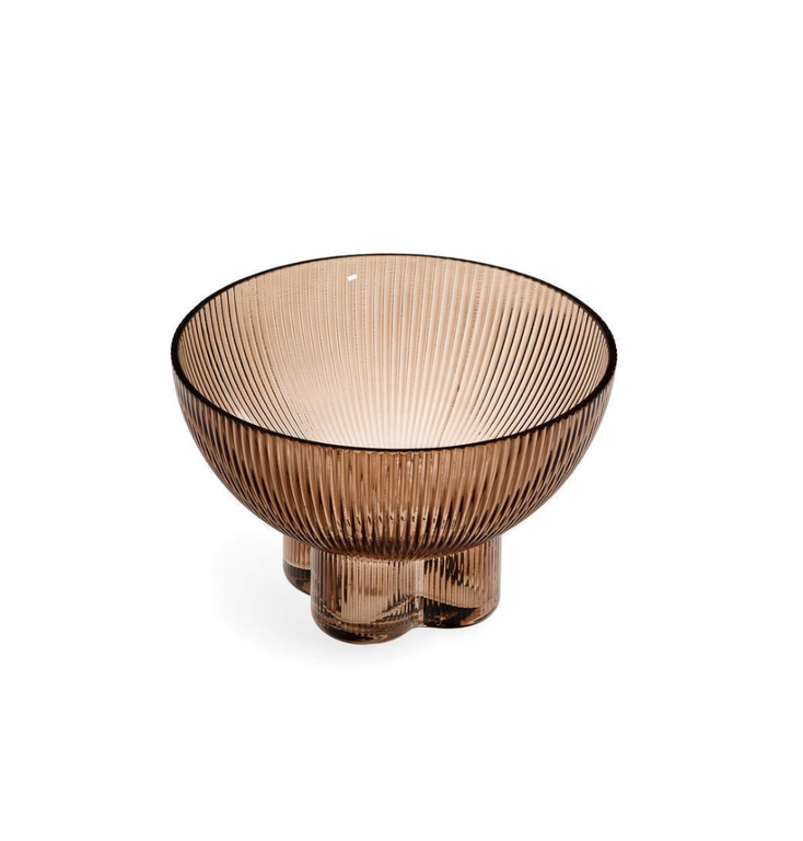 Ribbed Footed Bowl Glass