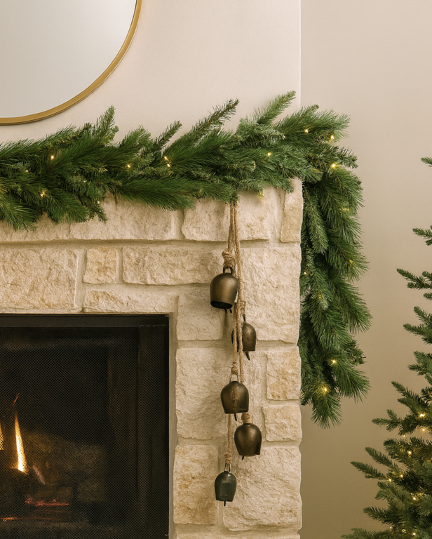 Bronze iron bell garland