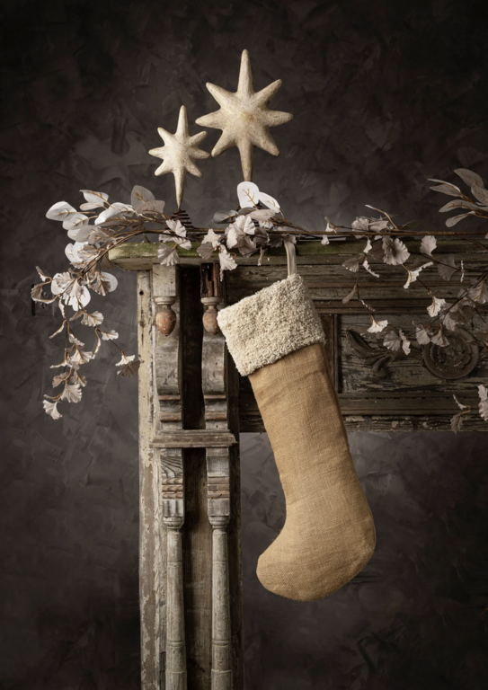 "Jute and Shag" Christmas Stocking