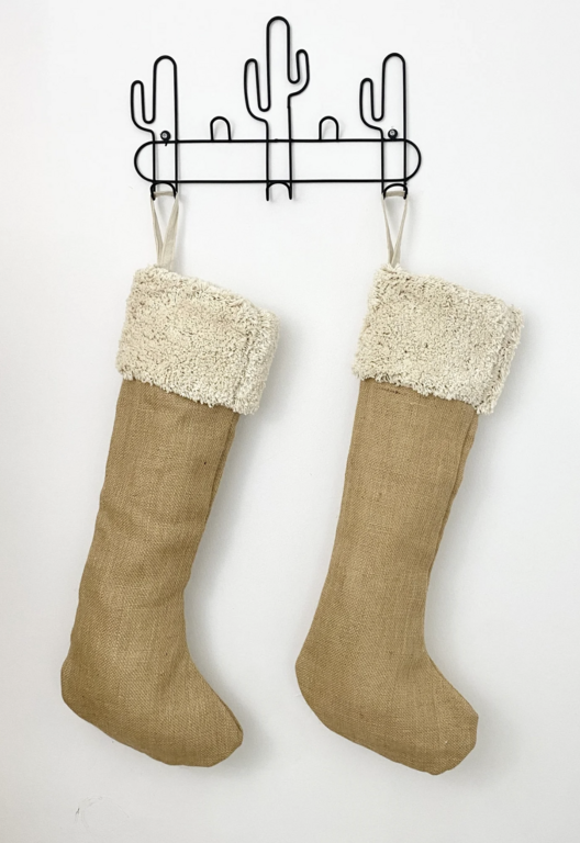 "Jute and Shag" Christmas Stocking