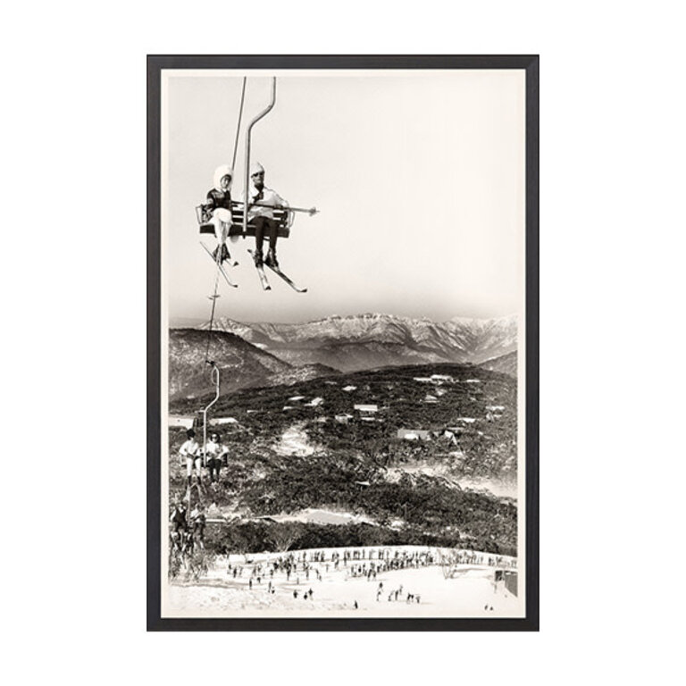 Celadon Art Frame "Ski Vacation I C. 1960"