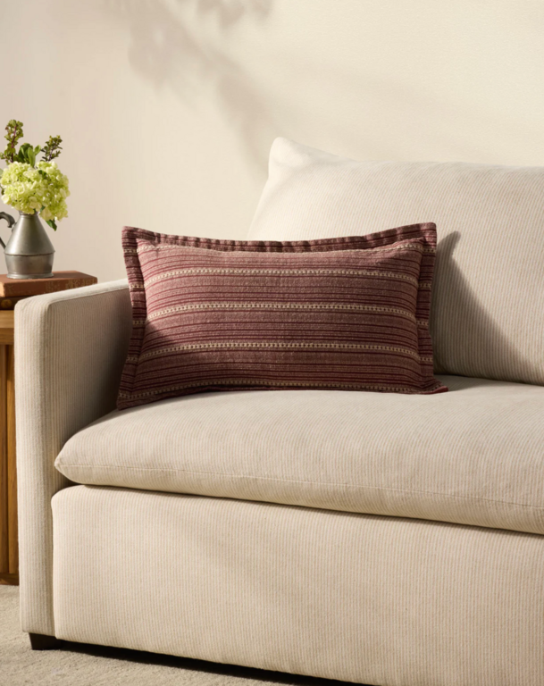 Chris loves Julia X Loloi rugs Chris Loves Julia Pillow - Howie Wine / Natural